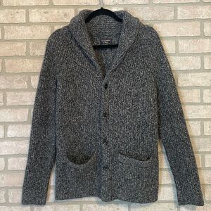 Abercrombie & Fitch Sweater Cardigan Mens Size S  Collar Knit Gray
